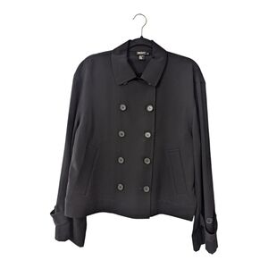 DKNY Black Double-Breasted Short Jacket